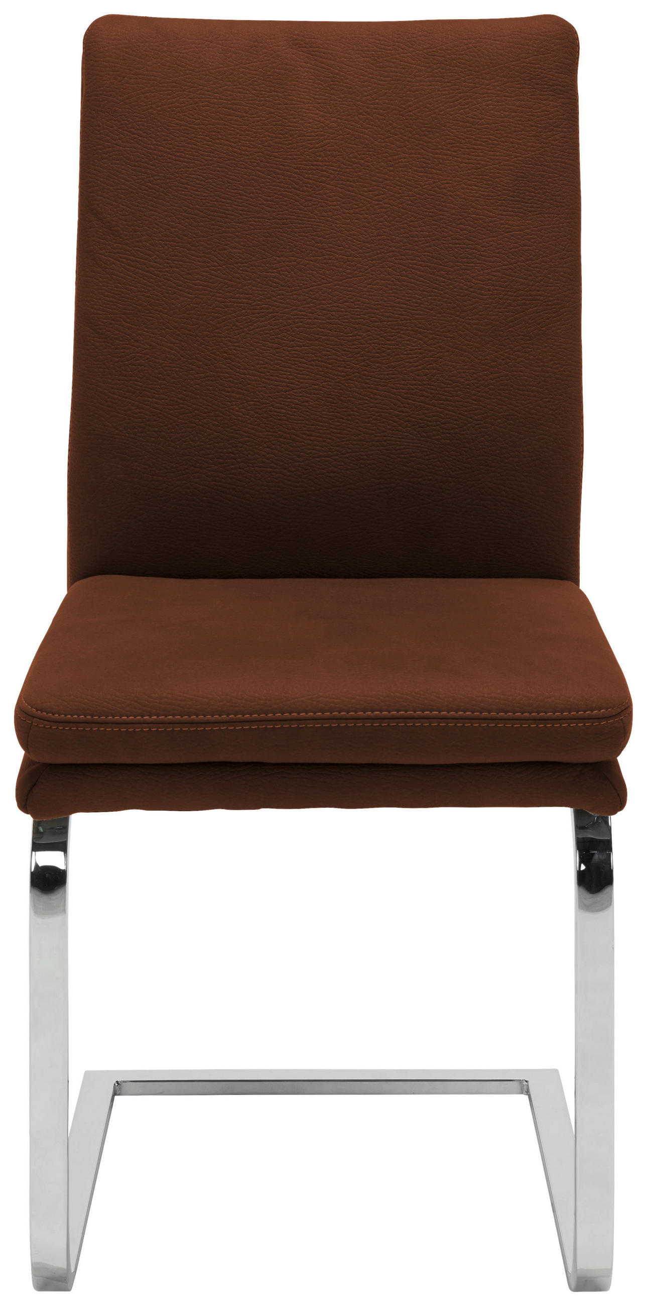 SCHWINGSTUHL  in Stahl Mikrofaser  - Chromfarben/Dunkelbraun, Design, Textil/Metall (47/100/64cm) - Novel