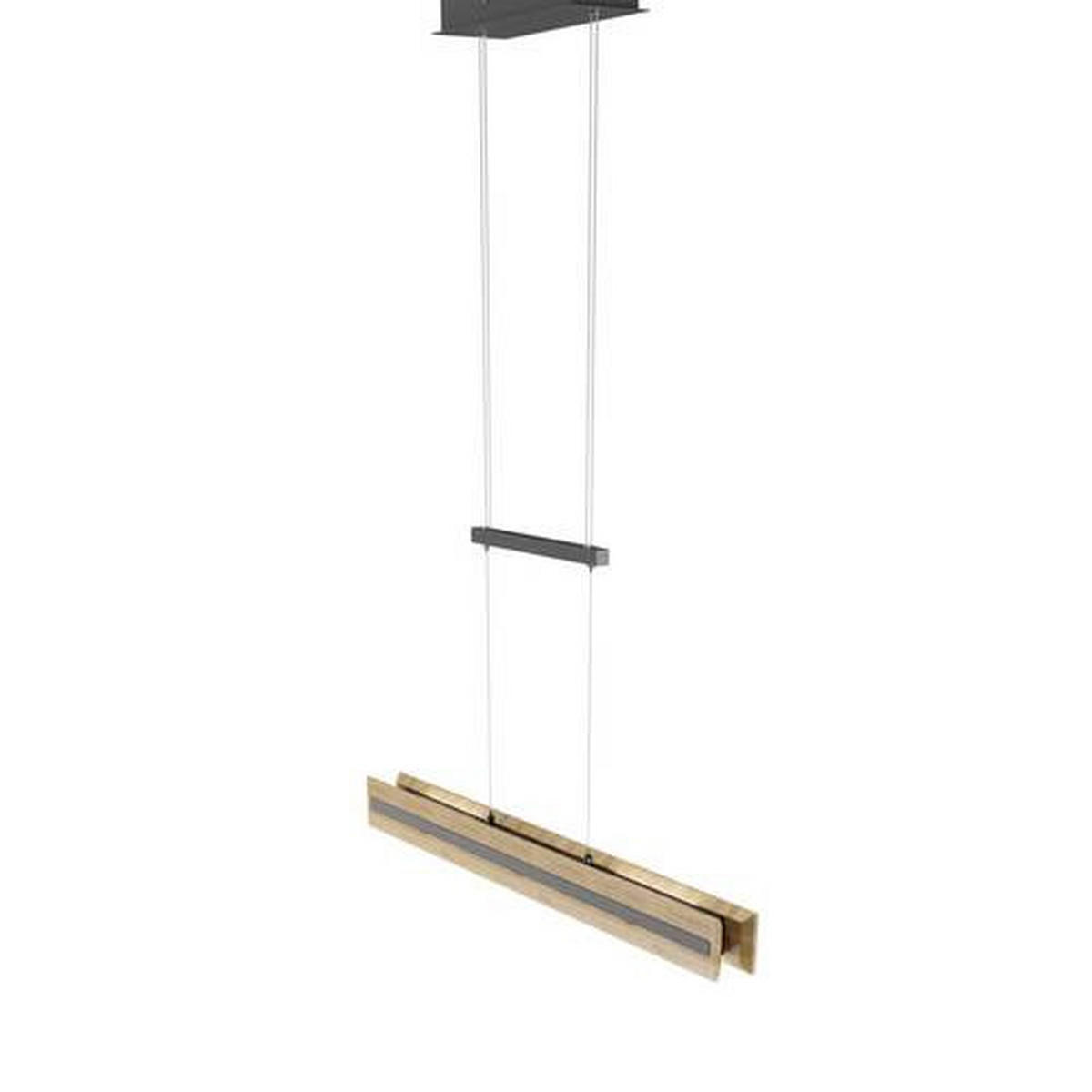 LED-HÄNGELEUCHTE 116/10/150 cm  - Schwarz, Natur, Holz/Metall (116/10/150cm)