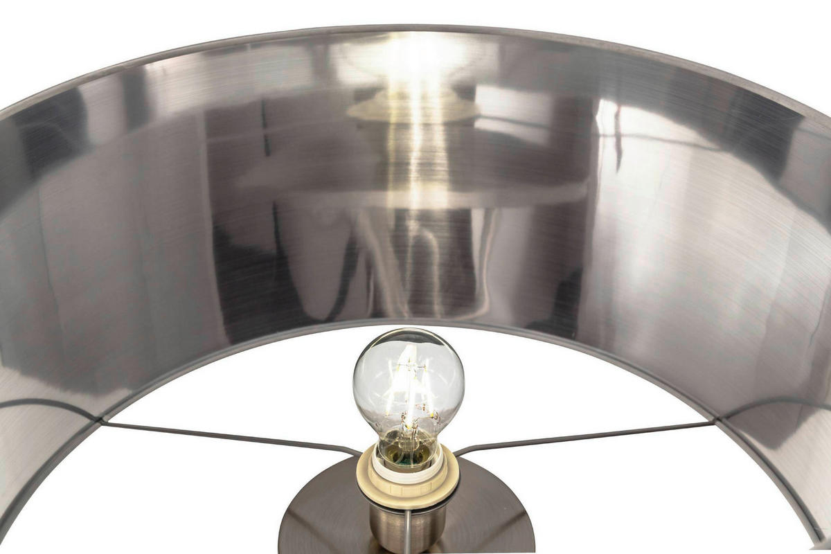 STEHLEUCHTE 51/151,5 cm    - Silberfarben/Weiß, KONVENTIONELL, Textil/Metall (51/151,5cm) - Eglo