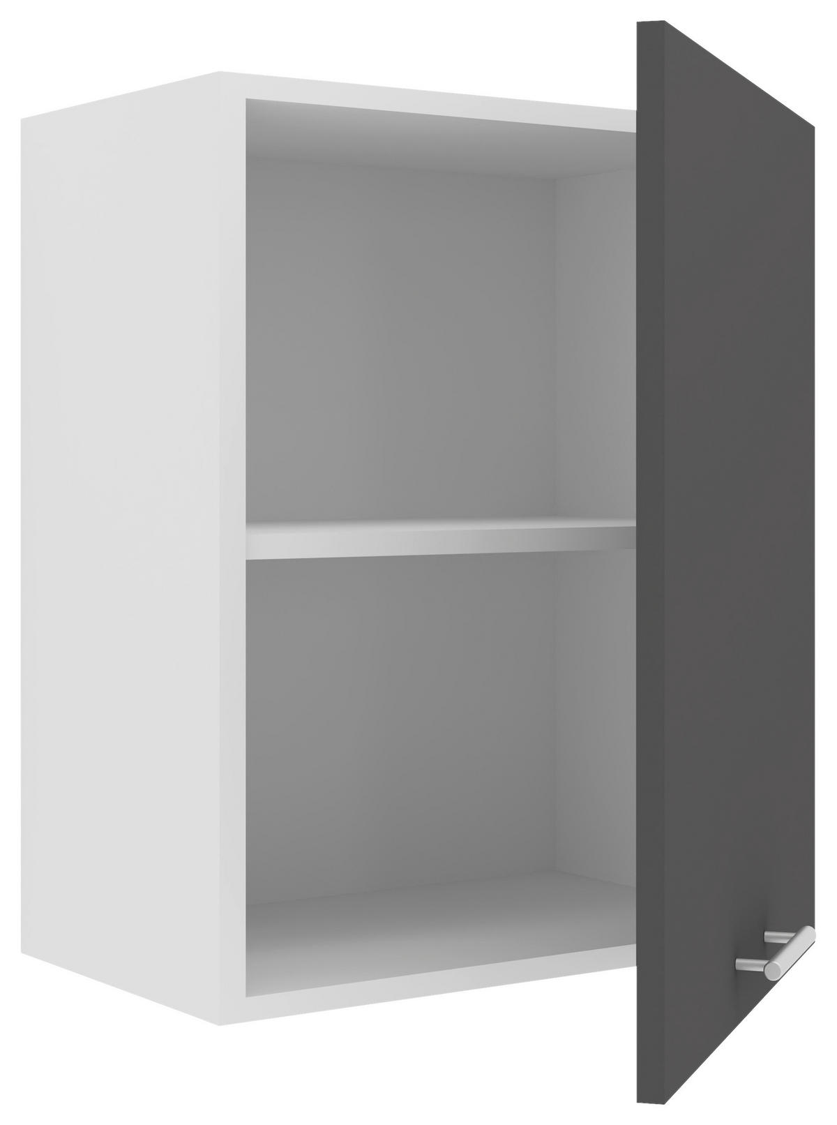 VÄGGSKÅP 50/60/31 cm  i antracit, vit  - vit/aluminiumfärg, Klassisk, metall/trämaterial (50/60/31cm) - MID.YOU