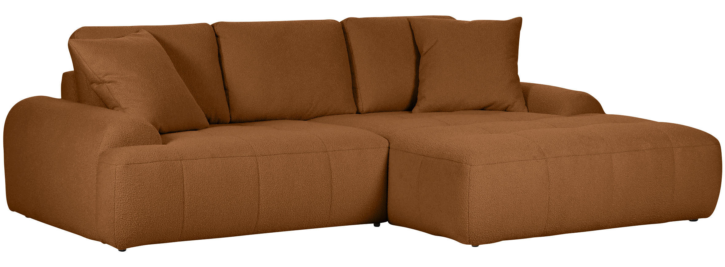 ECKSOFA in Flachgewebe Rostfarben  - Rostfarben/Schwarz, Konventionell, Kunststoff/Textil (286/195cm) - Carryhome
