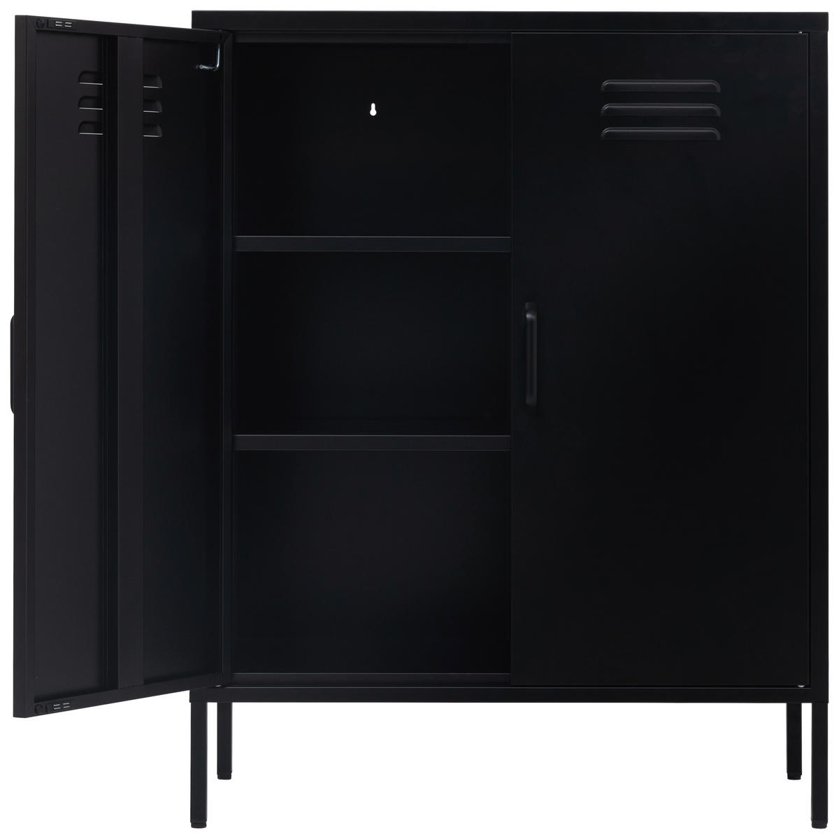 SCHUHSCHRANK Schwarz  - Schwarz, Design, Metall (80/101,5/40cm) - MID.YOU