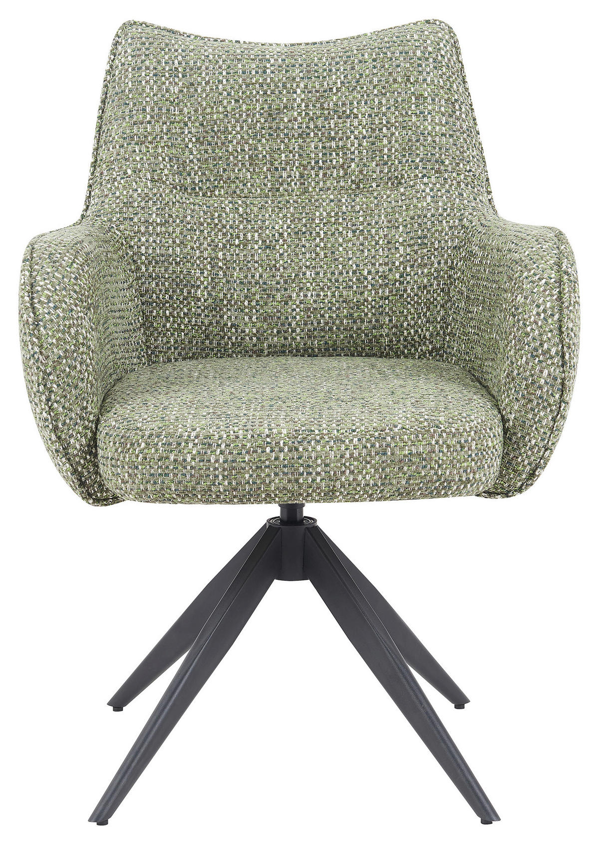 ARMLEHNSTUHL  in Chenille  - Schwarz/Grün, MODERN, Textil/Metall (63/88/63cm) - Livetastic
