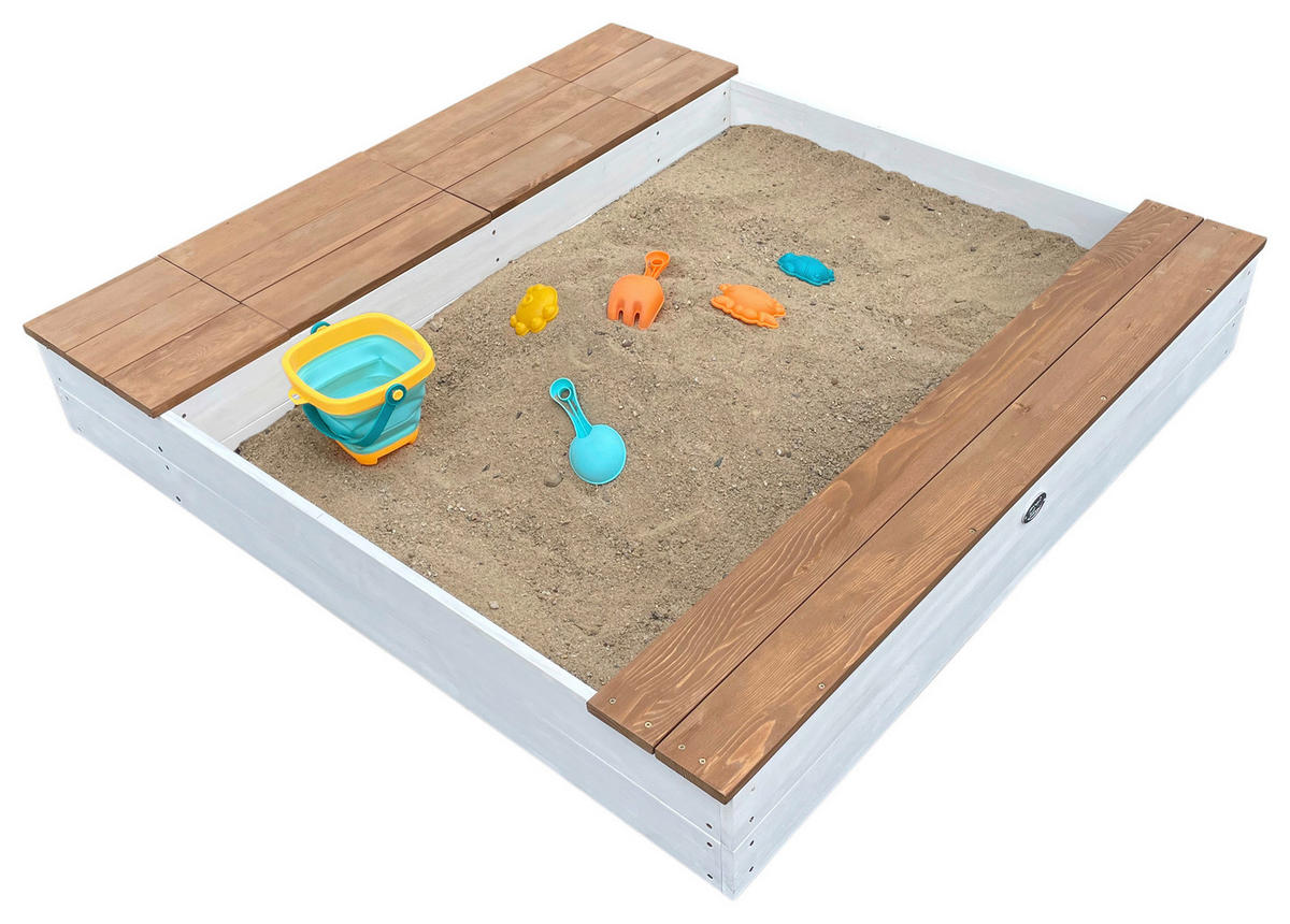 SANDKASTEN  - Braun/Weiß, KONVENTIONELL, Holz (117/18,7/119cm) - Ambia Garden
