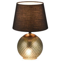 STONA LAMPA - zelena/crna, Osnovno, staklo/tekstil (18/29cm) - Novel