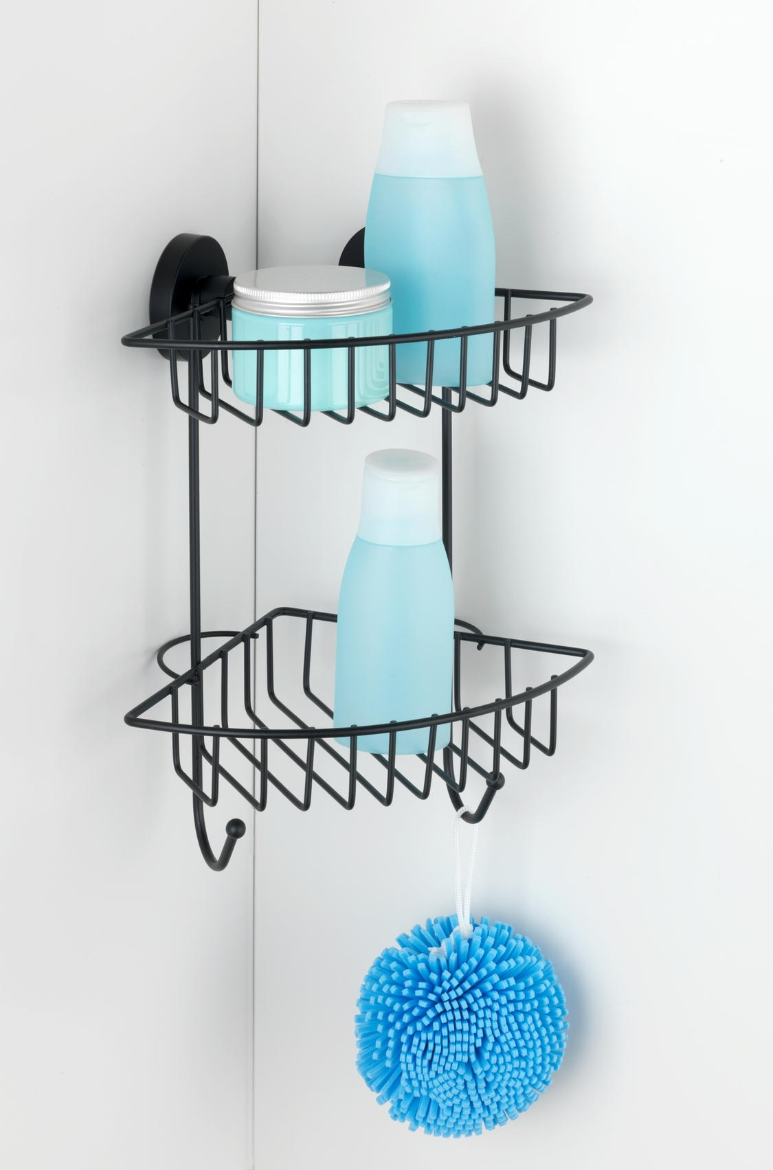 REGÁL DO SPRCHY - černá, Basics, kov (22,5/29,5/16cm)