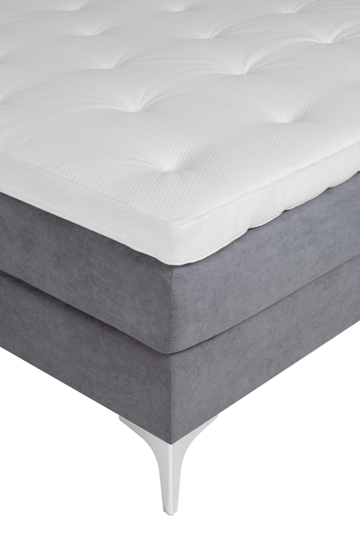 BOXSPRINGBETT 160/200 cm  in Grau  - Grau, Design, Textil/Metall (160/200cm) - Welnova