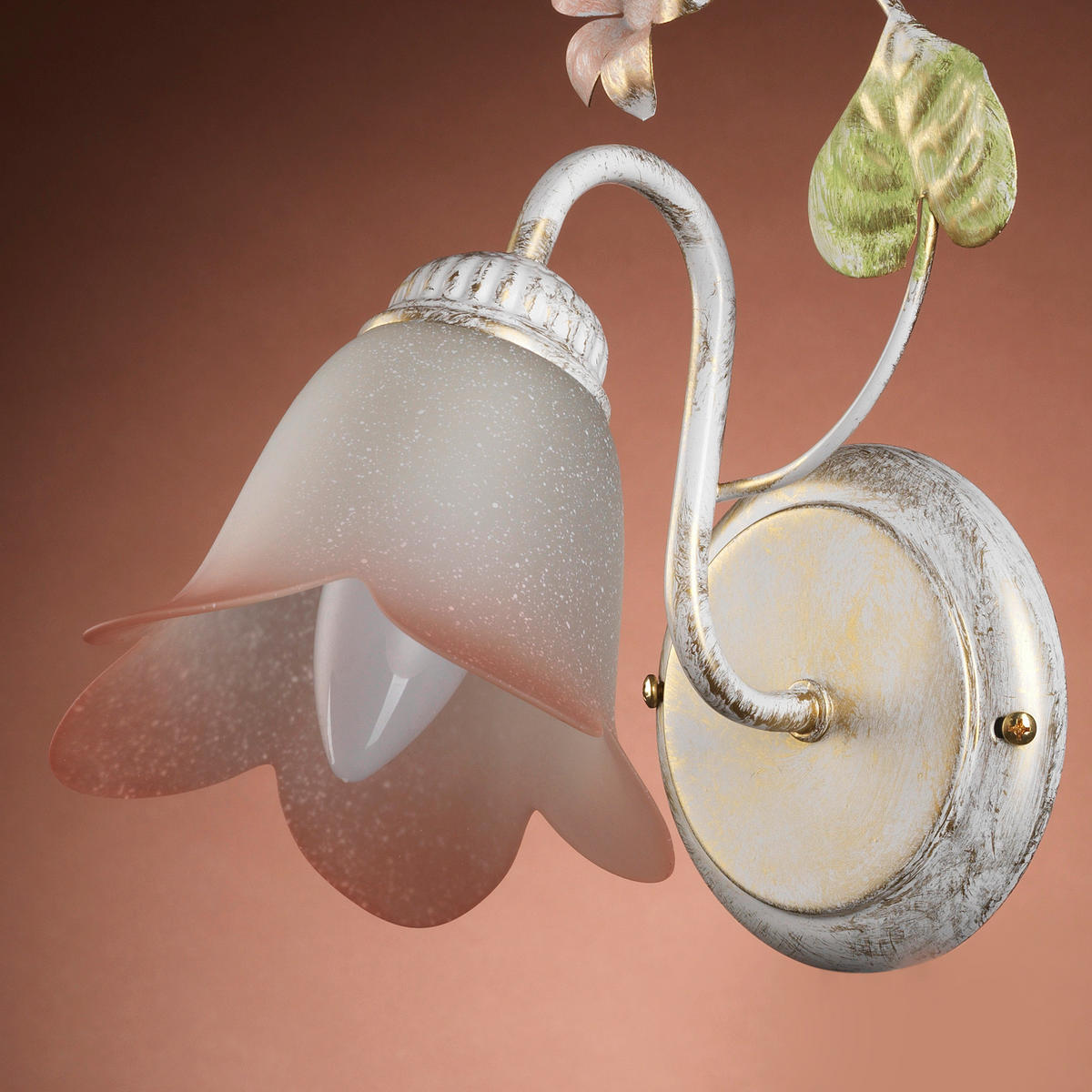 WANDLEUCHTE 25/15/30 cm   - Weiß, ROMANTIK / LANDHAUS, Glas/Metall (25/15/30cm)