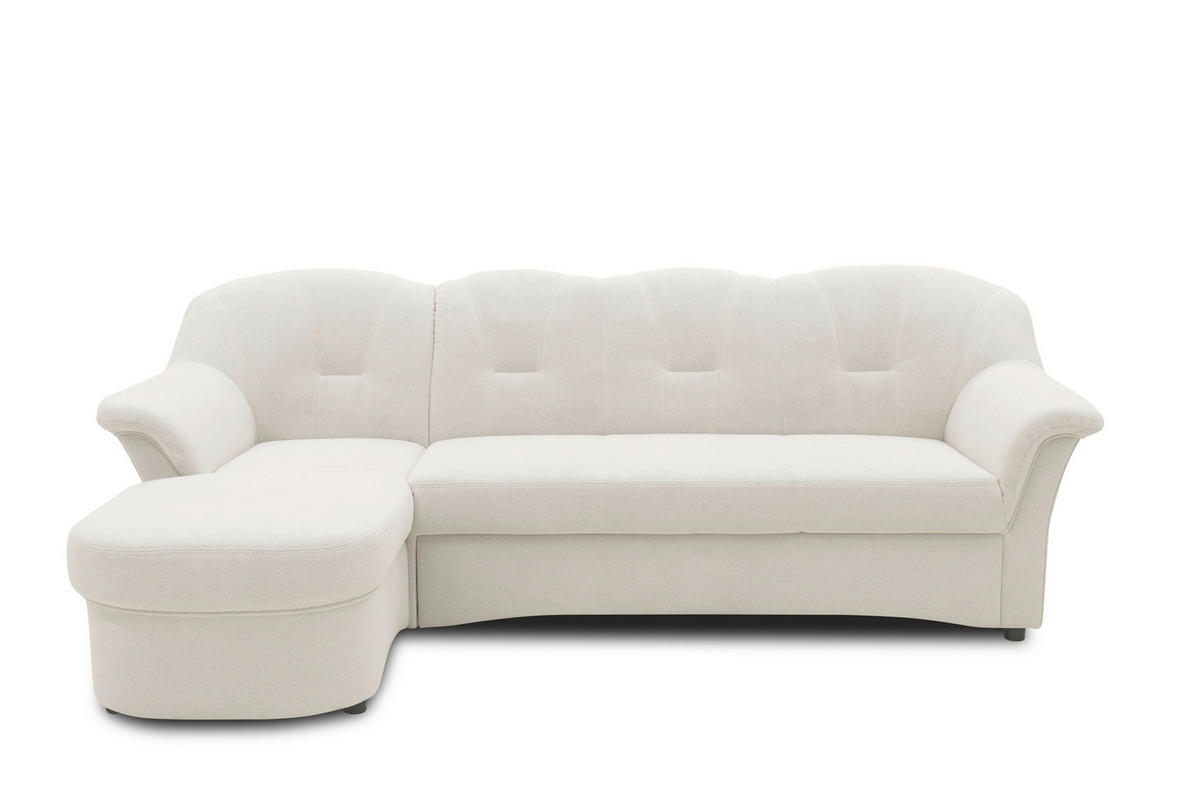 ECKSOFA FLORES FK Creme Mikrofaser  - Creme/Schwarz, KONVENTIONELL, Kunststoff/Textil (142/231cm) - MID.YOU
