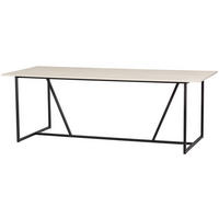 ESSTISCH Esche Schichtholz rechteckig Schwarz, Hellgrau  - Hellgrau/Schwarz, MODERN, Holz/Metall (220/90/75cm) - Livetastic