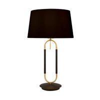 TISCHLEUCHTE Jazz 37/37/63 cm   - Messingfarben/Schwarz, LIFESTYLE, Textil/Metall (37/37/63cm) - Searchlight