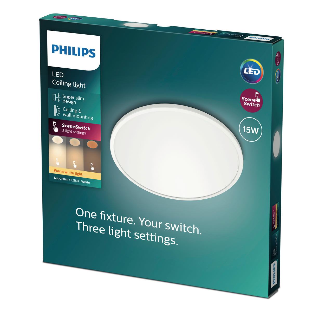 DECKENLEUCHTE Superslim 25/2,3/25 cm   - Weiß, KONVENTIONELL, Kunststoff (25/2,3/25cm) - Philips