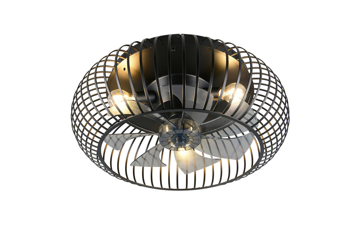 DECKENVENTILATOR - Schwarz, Design, Kunststoff/Metall (61/25.5cm)