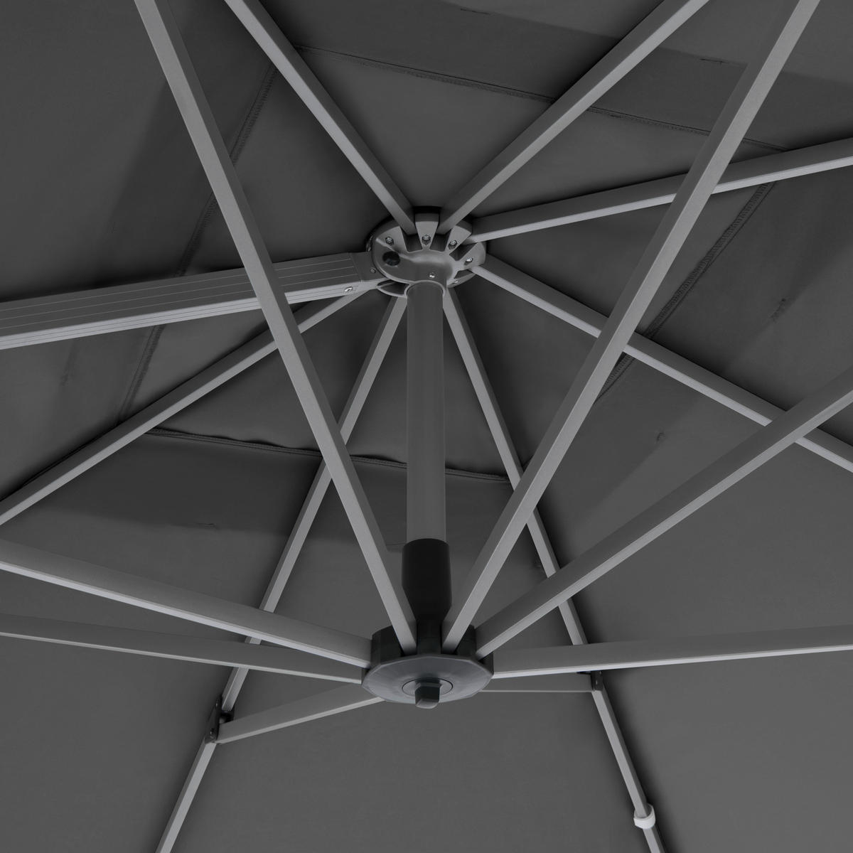 AMPELSCHIRM 350x260 cm Anthrazit  - Anthrazit/Silberfarben, Basics, Textil/Metall (350/260cm) - Doppler