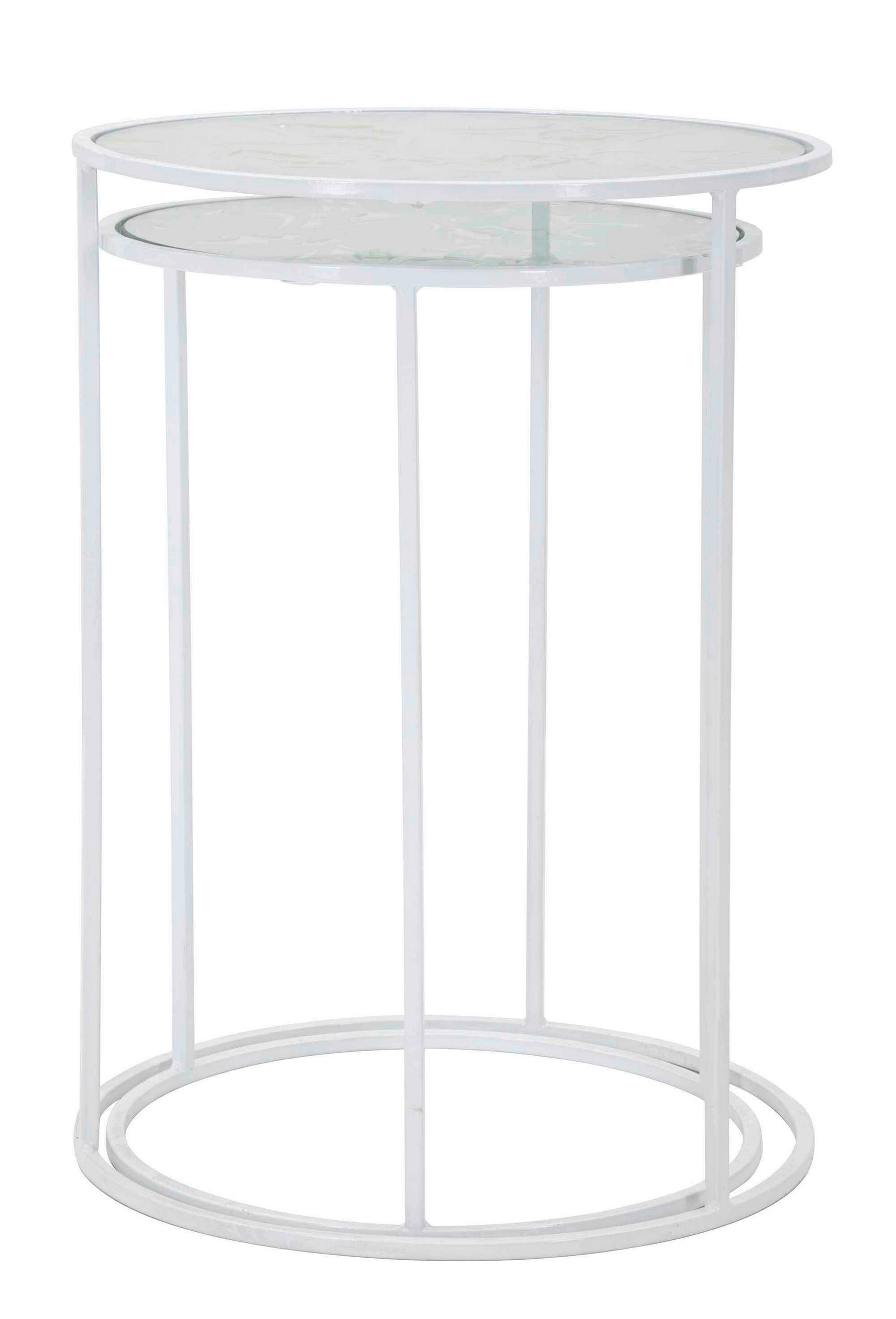 COUCHTISCH Spiegelglas Weiß  - Weiß, Basics, Glas/Metall (43,5/60/43cm)