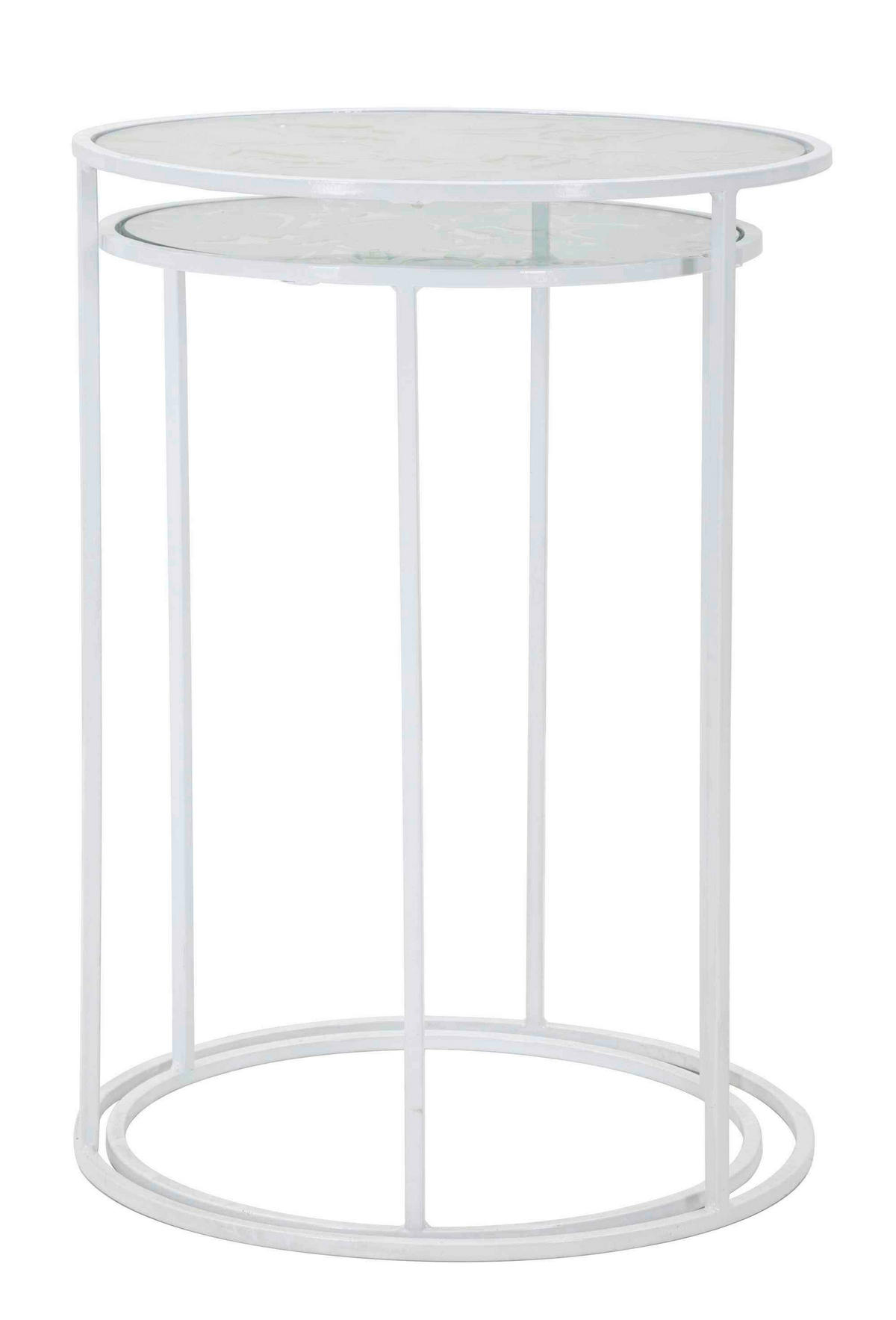 COUCHTISCH Spiegelglas Weiß  - Weiß, Basics, Glas/Metall (43,5/60/43cm)