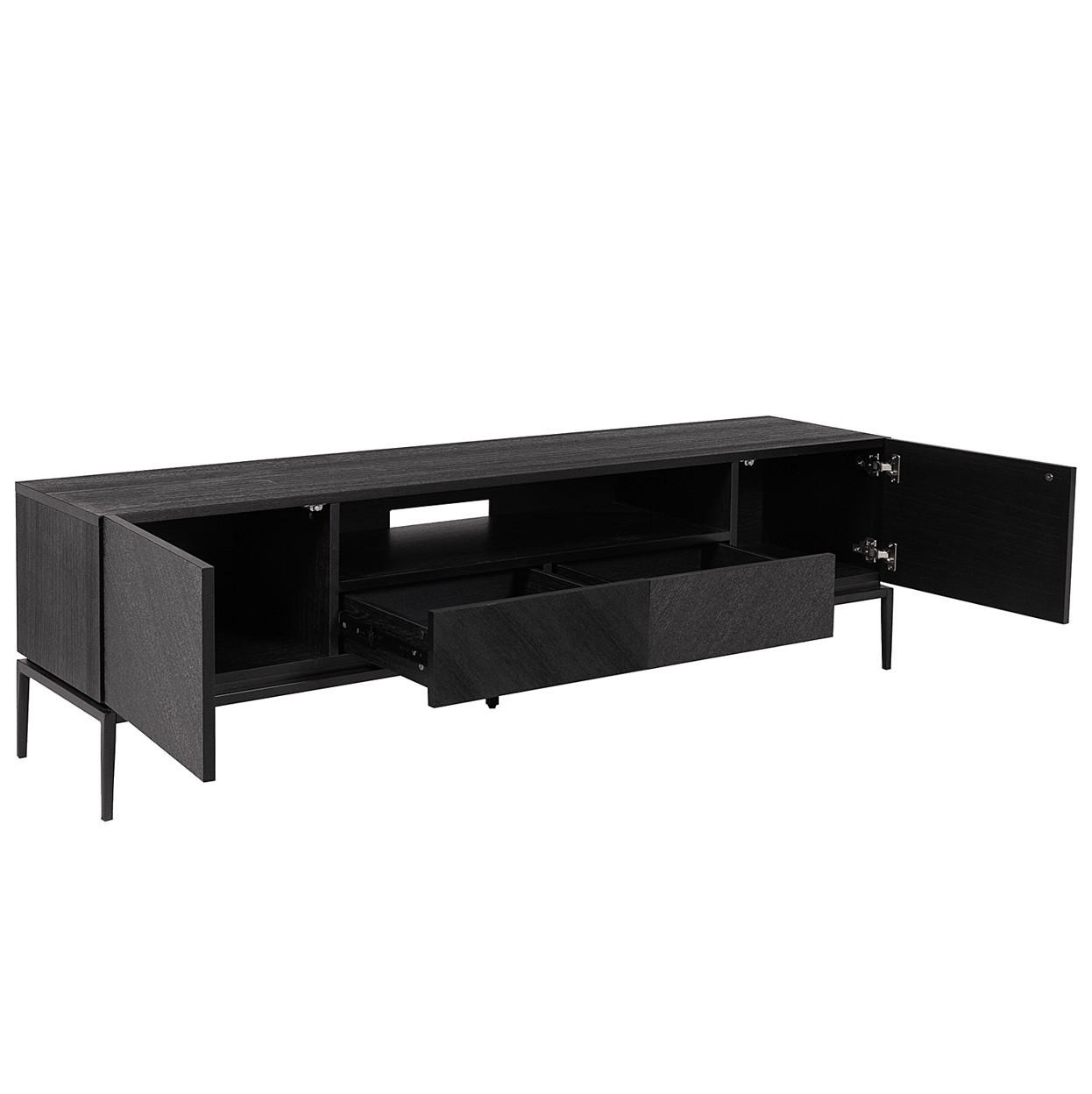 NÍZKA KOMODA, čierna, 180/50/40 cm - čierna, Lifestyle, kov/kompozitné drevo (180/50/40cm) - home24
