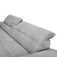 ECKSOFA in Mikrofaser Hellgrau  - Chromfarben/Hellgrau, Design, Textil/Metall (180/265cm) - Carryhome