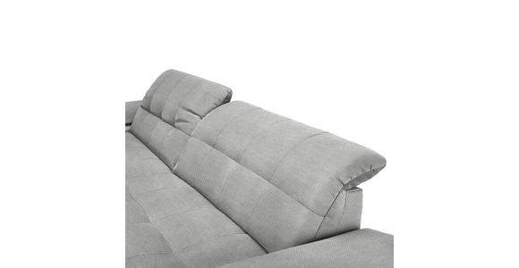 ECKSOFA in Mikrofaser Hellgrau  - Chromfarben/Hellgrau, Design, Textil/Metall (180/265cm) - Carryhome