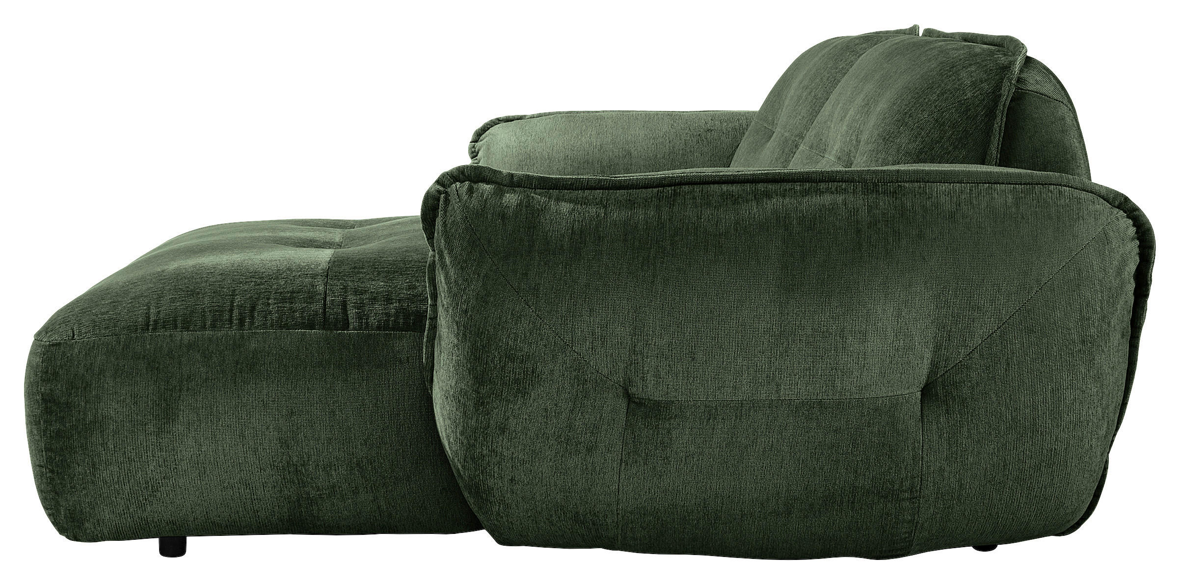 Thumbnail - Trendmanufaktur Ecksofa BE Fluffy, Dunkelgrün, Textil, 3-Sitzer, Ottomane rechts, nicht einzeln stellbar, L-Form, 269x18...