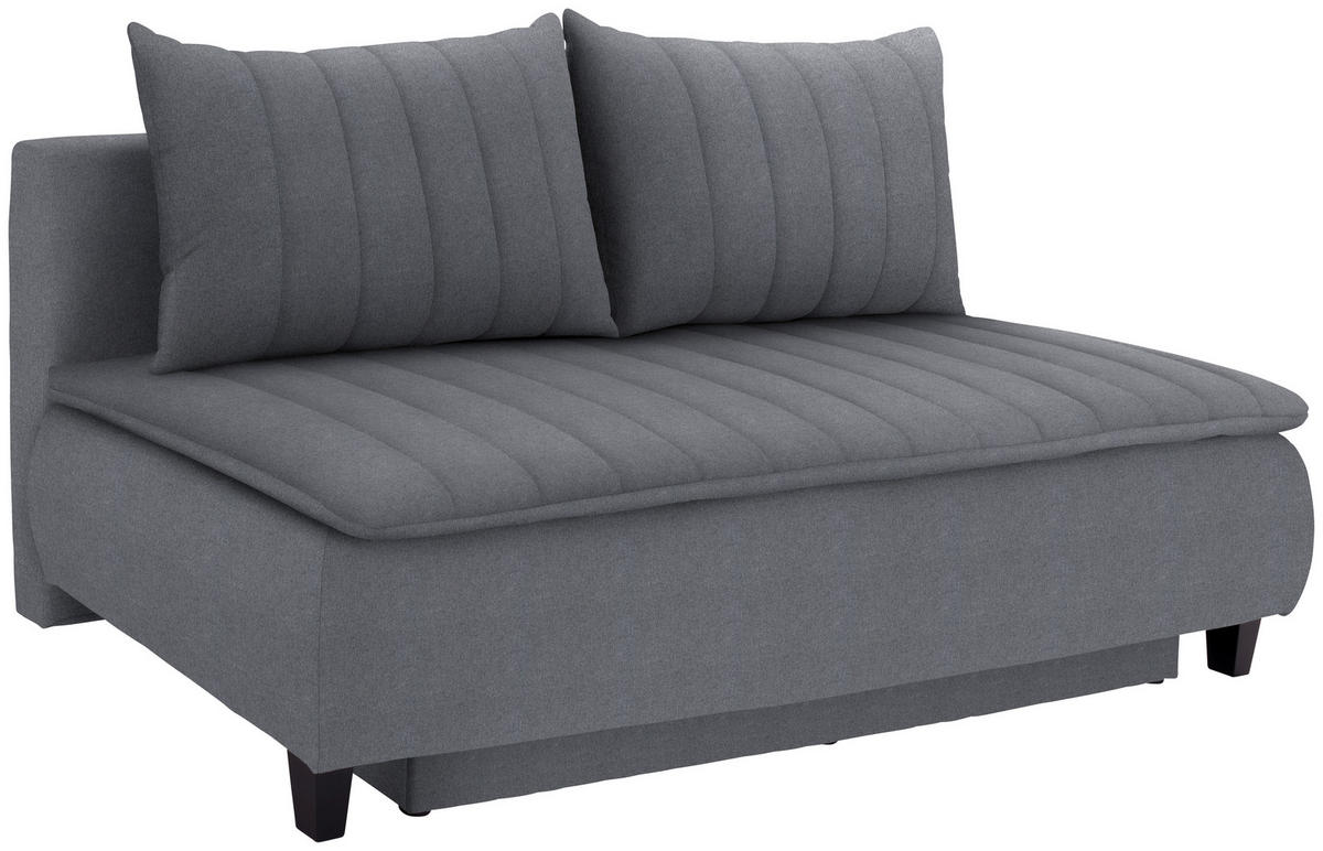 BOXSPRINGSOFA  mit Schlafen auf Sitzhöhe Webstoff Dunkelgrau  - Dunkelgrau/Schwarz, MODERN, Holz/Textil (208/102/96cm) - MID.YOU