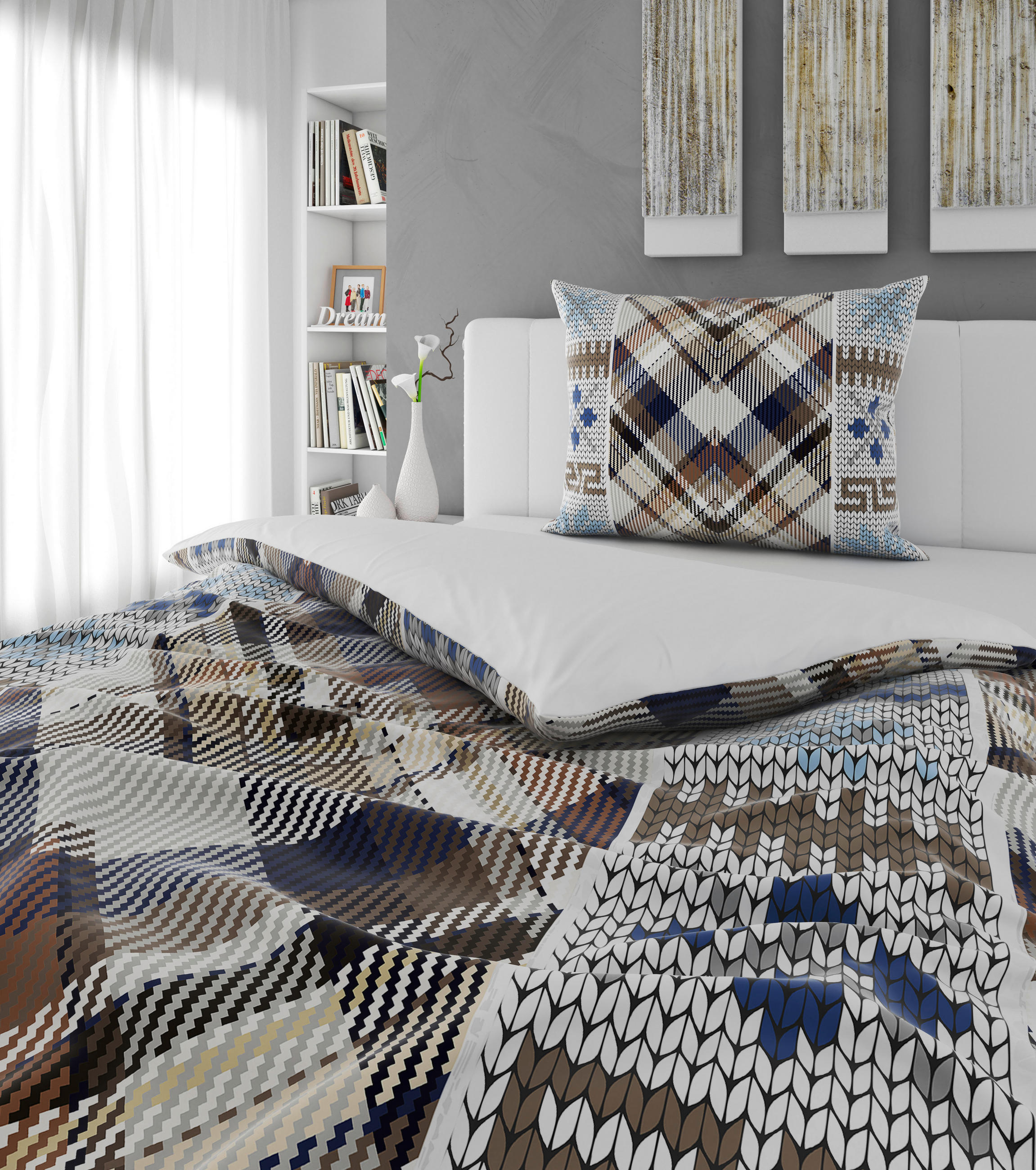 WENDEBETTWÄSCHE Satin 140/200 cm  - Multicolor, Textil (140/200cm) - Esposa
