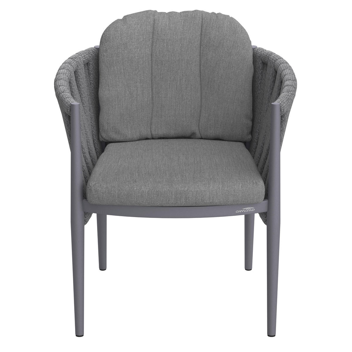 VRTNI SEDEŽ  aluminij antracit, siva  - siva/bež, Design, kovina/tekstil (64/78/63cm) - Amatio