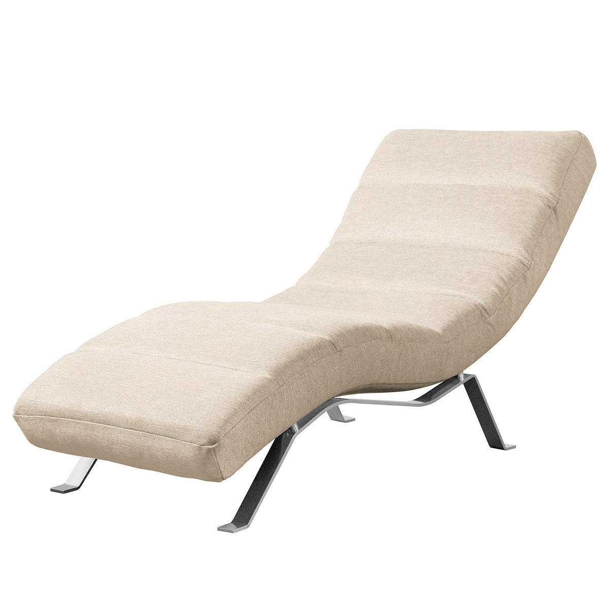 RELAXLIEGE SWING Webstoff Beige  - Beige/Silberfarben, Design, Textil/Metall (65/65/171cm) - Livetastic