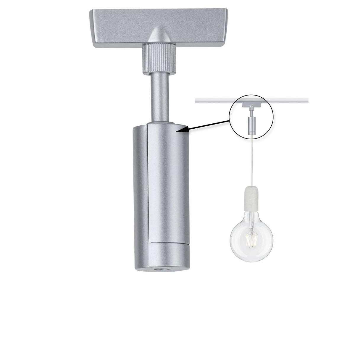 SCHIENENSYSTEM-ADAPTER 2,3/12,4 cm   - Chromfarben, Basics, Metall (2,3/12,4cm) - Paulmann