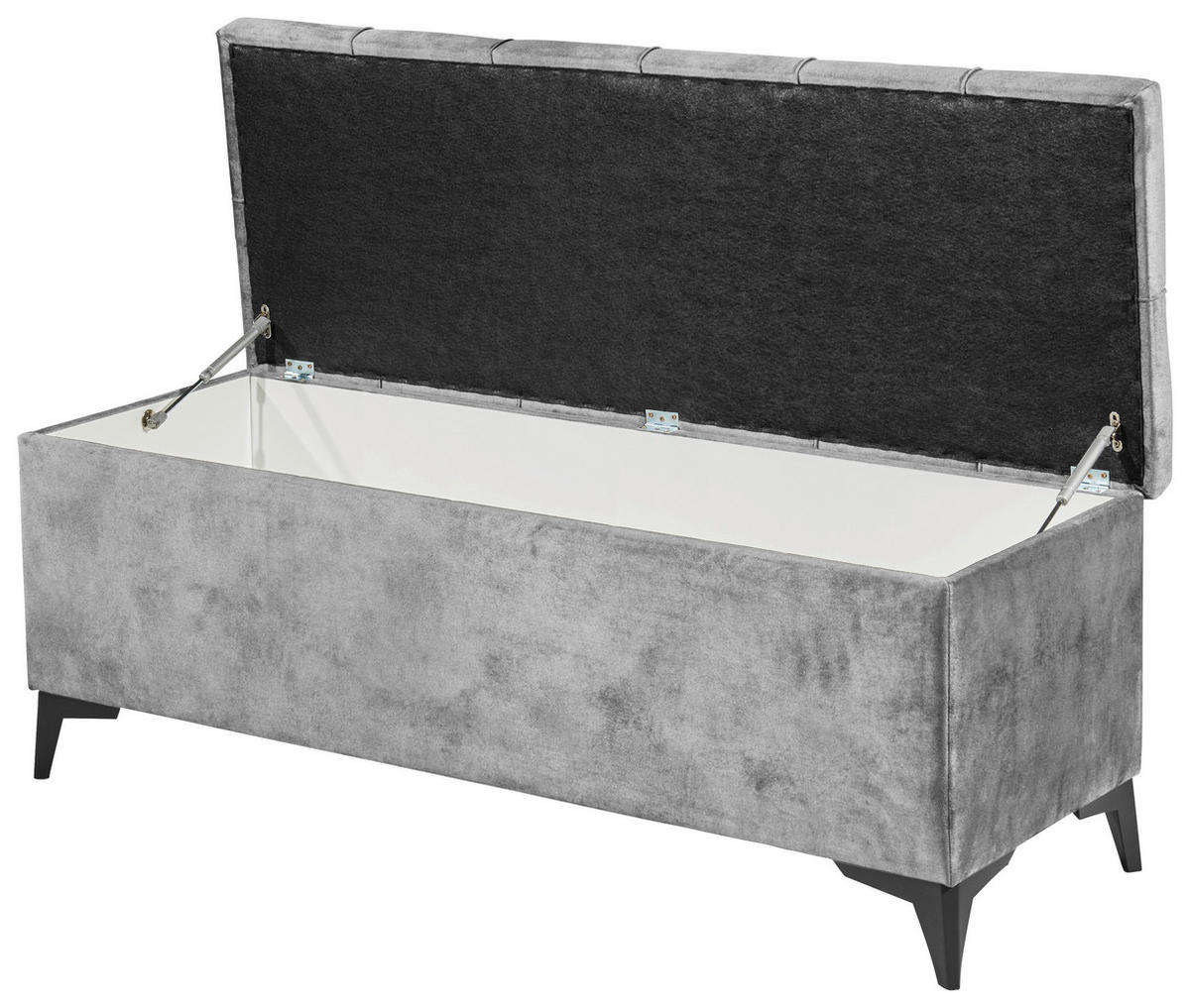 BETTBANK 139/58/50 cm   - Schwarz/Grau, Konventionell, Kunststoff/Textil (139/58/50cm) - Modante