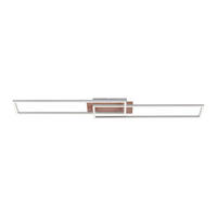 LED-DECKENLEUCHTE Iven 110/25/7 cm   - Eichefarben/Nickelfarben, Design, Kunststoff/Metall (110/25/7cm)