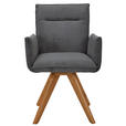 ARMLEHNSTUHL in Holz, Textil Anthrazit  - Wildeiche/Anthrazit, Design, Holz/Textil (59/87/62cm) - Johann Jakob
