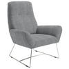 SESSEL in Flachgewebe Grau  - Chromfarben/Grau, Design, Textil/Metall (82/102/81cm) - Pure Home Lifestyle