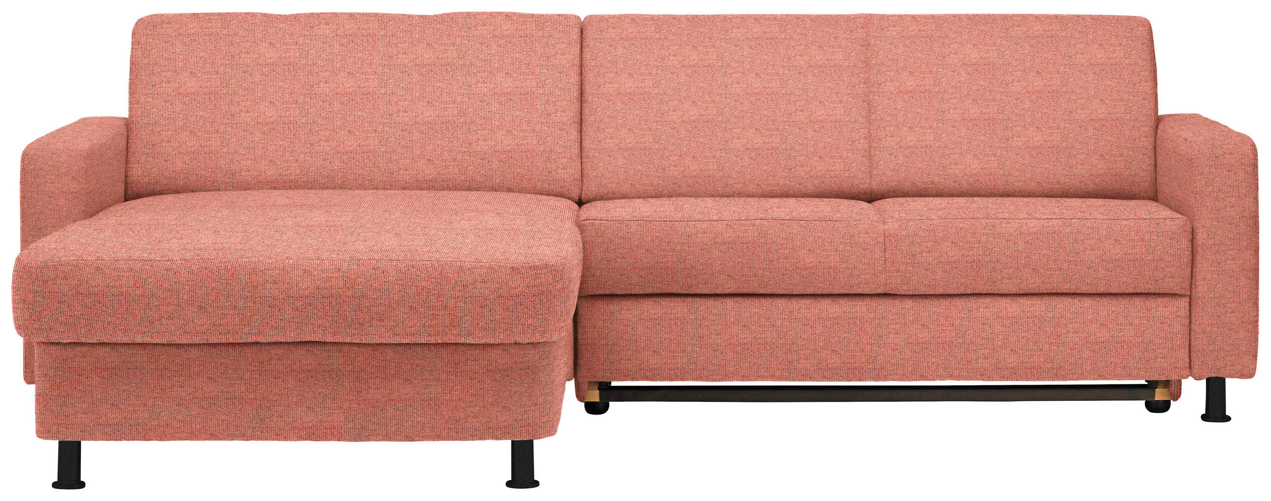 ECKSOFA in Webstoff Koralle  - Koralle/Schwarz, Design, Kunststoff/Textil (165/257cm) - Xora