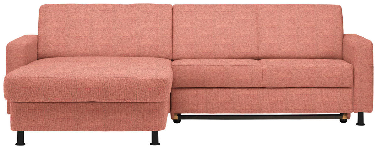 ECKSOFA in Webstoff Koralle  - Koralle/Schwarz, Design, Kunststoff/Textil (165/257cm) - Xora