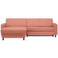 ECKSOFA in Webstoff Koralle  - Koralle/Schwarz, Design, Kunststoff/Textil (165/257cm) - Xora