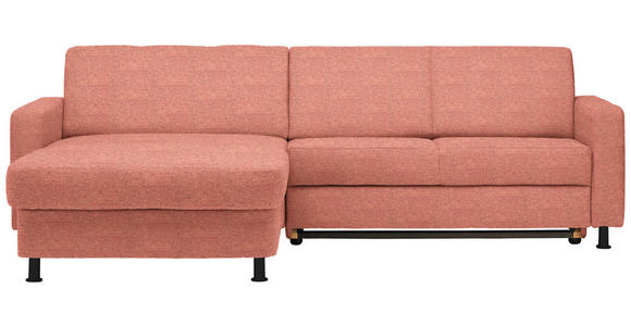 ECKSOFA in Webstoff Koralle  - Koralle/Schwarz, Design, Kunststoff/Textil (165/257cm) - Xora