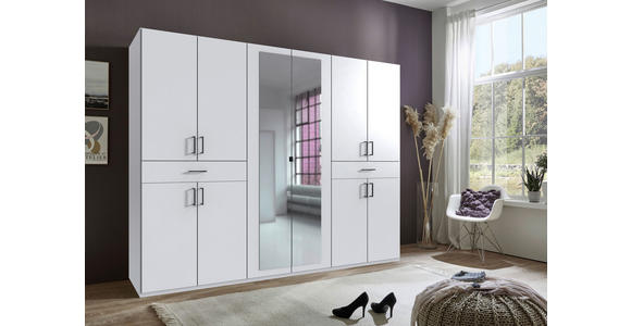 DREHTÜRENSCHRANK in Weiß - Schwarz/Weiß, KONVENTIONELL, Glas/Holzwerkstoff (270/208/58cm) - Carryhome
