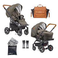 KINDERWAGENSET F4 Air+  - Cognac/Schwarz, Basics, Textil/Metall (57/129/100cm) - Gesslein