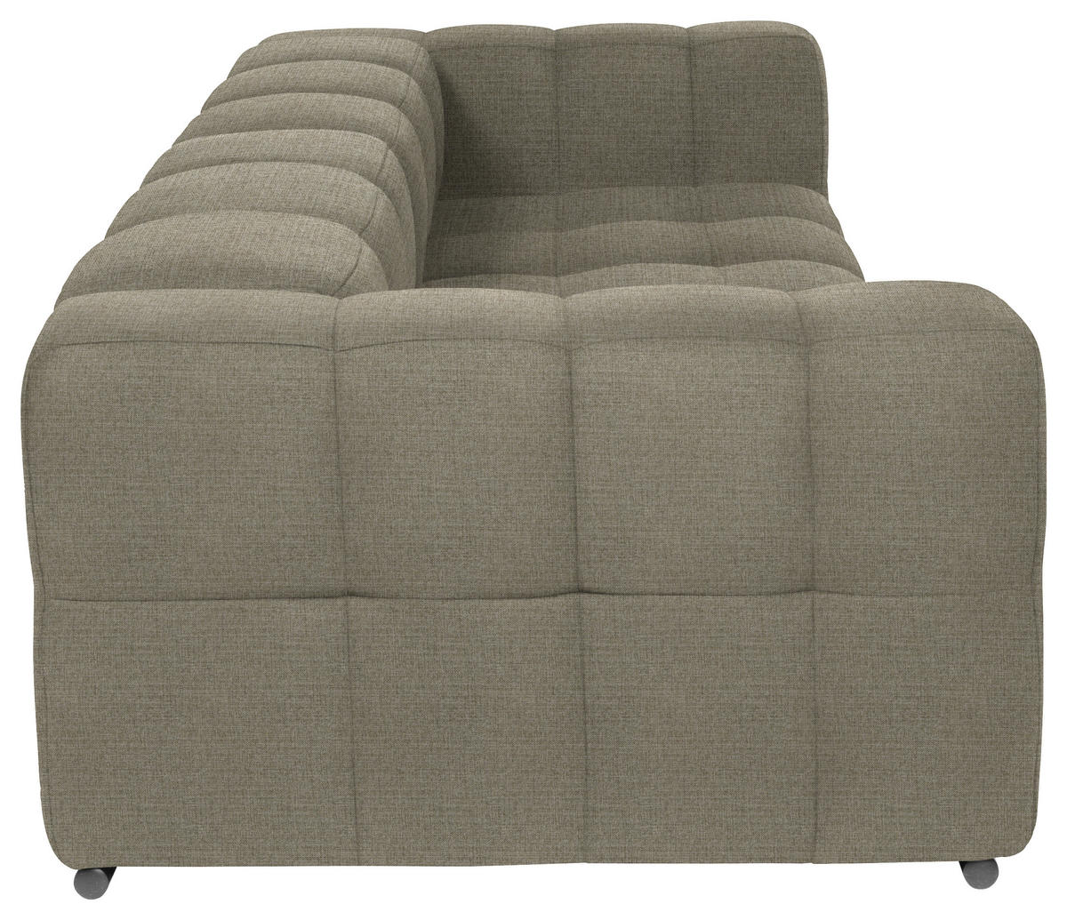BIGSOFA  in Flachgewebe, Leinenoptik Beige  - Beige/Schwarz, Design, Textil/Metall (262/66/113cm) - Belluti