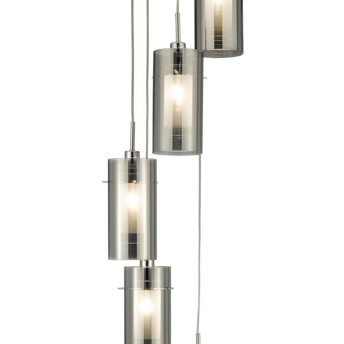 HÄNGELEUCHTE Duo II 28/28/120 cm  - Chromfarben/Silberfarben, Design, Glas/Metall (28/28/120cm)