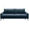 SCHLAFSOFA  mit Liegefunktion, Rücken echt Chenille Blau  - Blau/Schwarz, KONVENTIONELL, Textil/Metall (223/89/107cm) - Carryhome