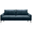 SCHLAFSOFA  mit Liegefunktion, Rücken echt Chenille Blau  - Blau/Schwarz, KONVENTIONELL, Textil/Metall (223/89/107cm) - Carryhome