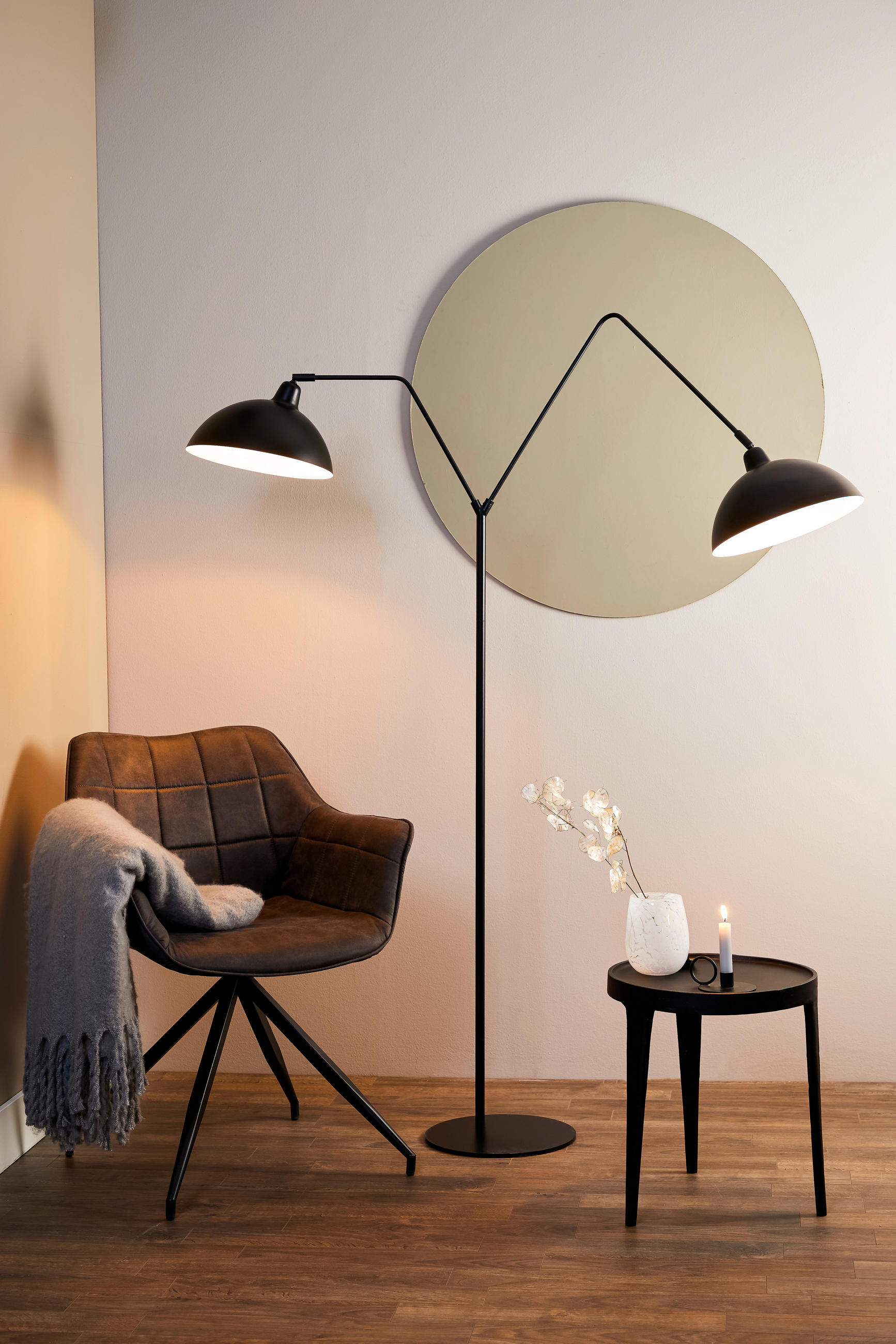 STEHLEUCHTE  31/180/140 cm   - Schwarz, Basics, Metall (31/180/140cm) - Light & Living