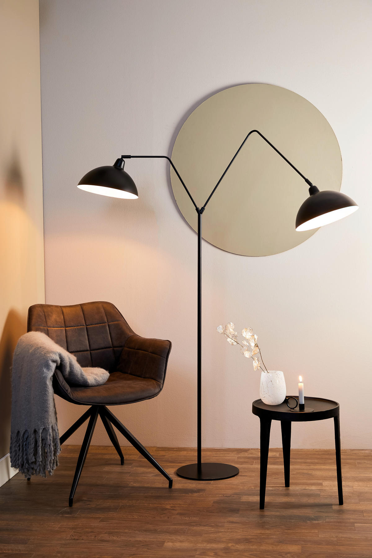 STEHLEUCHTE  31/180/140 cm   - Schwarz, Basics, Metall (31/180/140cm) - Light & Living