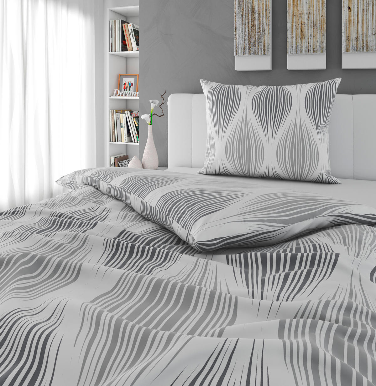 BETTWÄSCHE Satin 140/200 cm  - Grau, Textil (140/200cm) - Novel