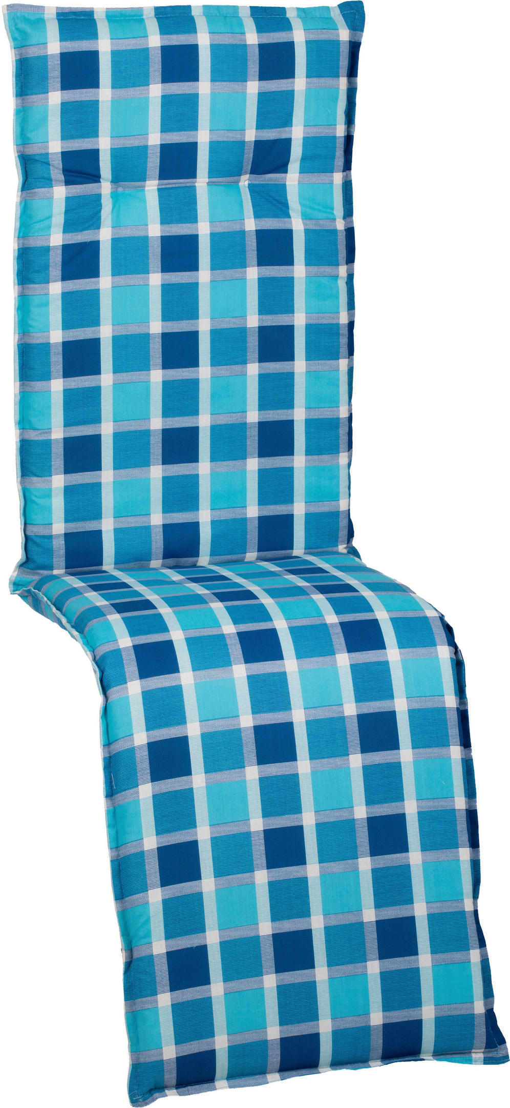 RELAXSESSELAUFLAGE Karo  - Blau, Design, Textil (171/50/6cm)