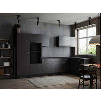 HÖRNKÖK 340/172 cm  i grå  - silver/grå, Design, metall/trämaterial (340/172cm) - Respekta