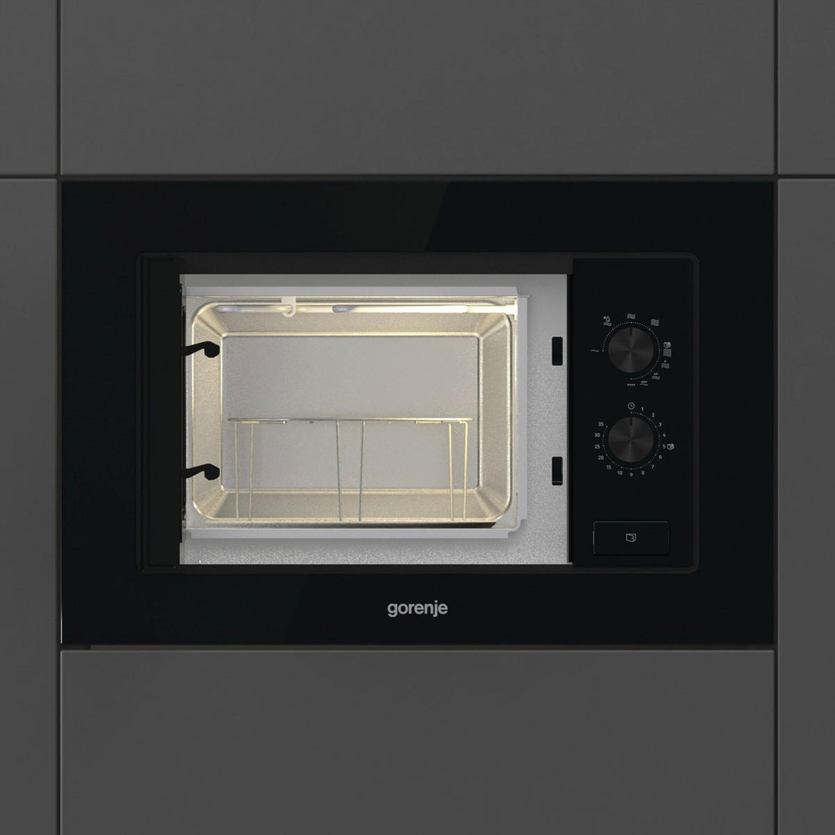 EINBAUMIKROWELLE BM171EG1B  - Schwarz, Basics, Glas/Metall (59,5/38,2/32cm) - Gorenje