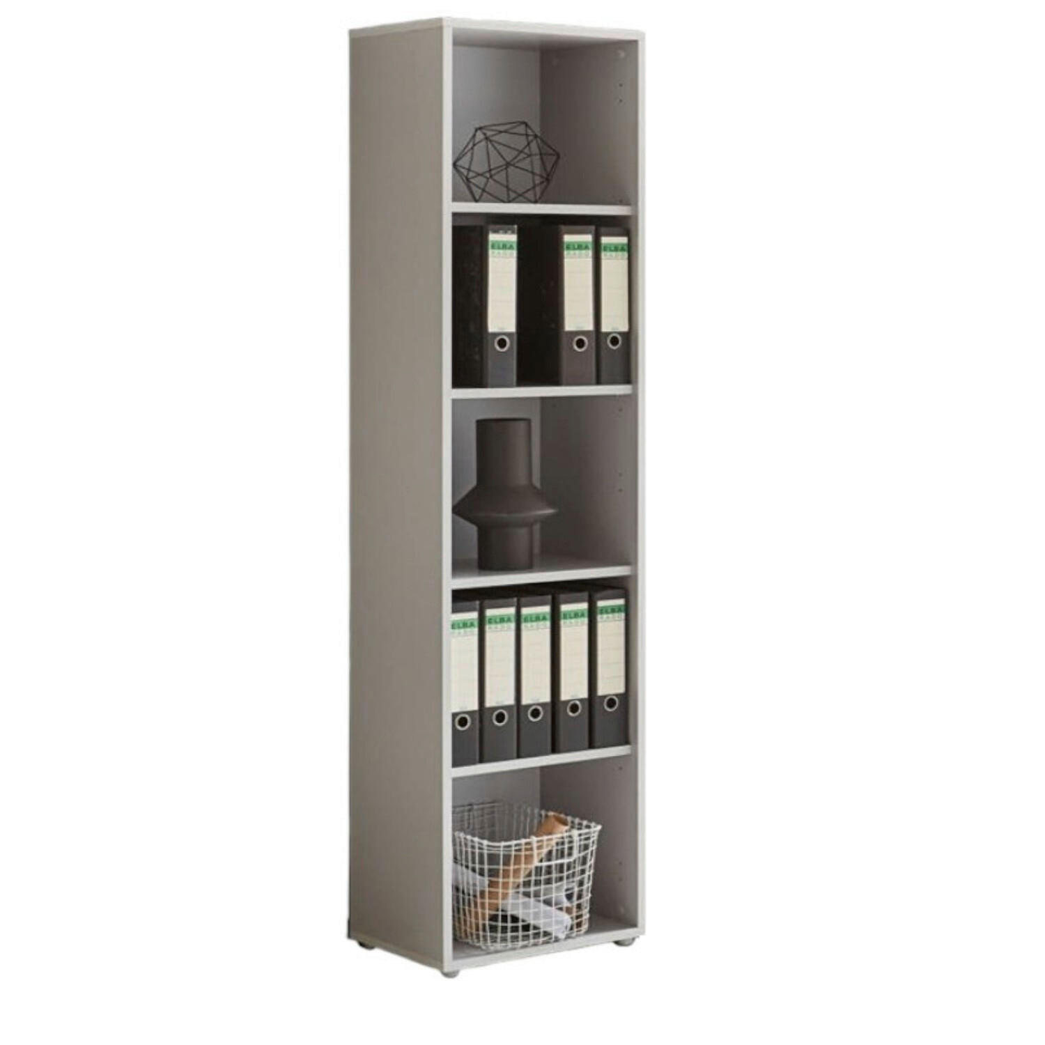 AKTENREGAL 44,1/185,6/33 cm  - Silberfarben/Grau, MODERN, Holzwerkstoff (44,1/185,6/33cm) - MID.YOU